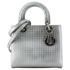 Christian Dior Lady Dior Bag Micro Cannage Metallic Calfskin Medium