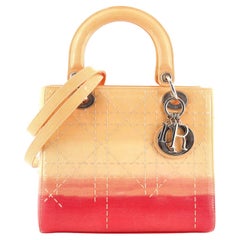 Christian Dior Lady Dior Bag Ombre Cannage Quilt Patent Medium