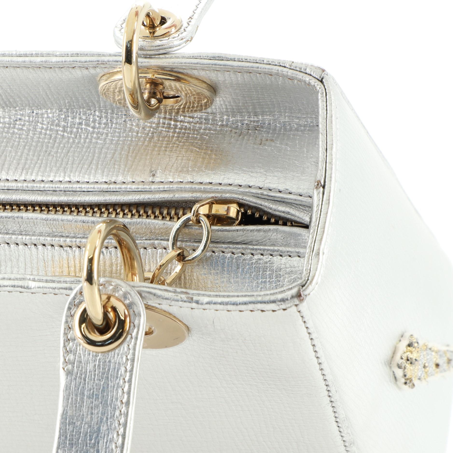 Christian Dior Lady Dior Tasche Patch verschönertes Leder Medium 3
