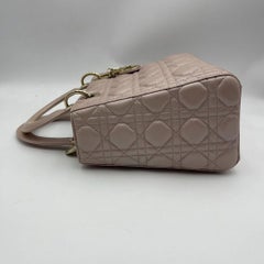 Christian Dior Lady Dior Bag Pink Cannage Lambskin Gold Hardwear
