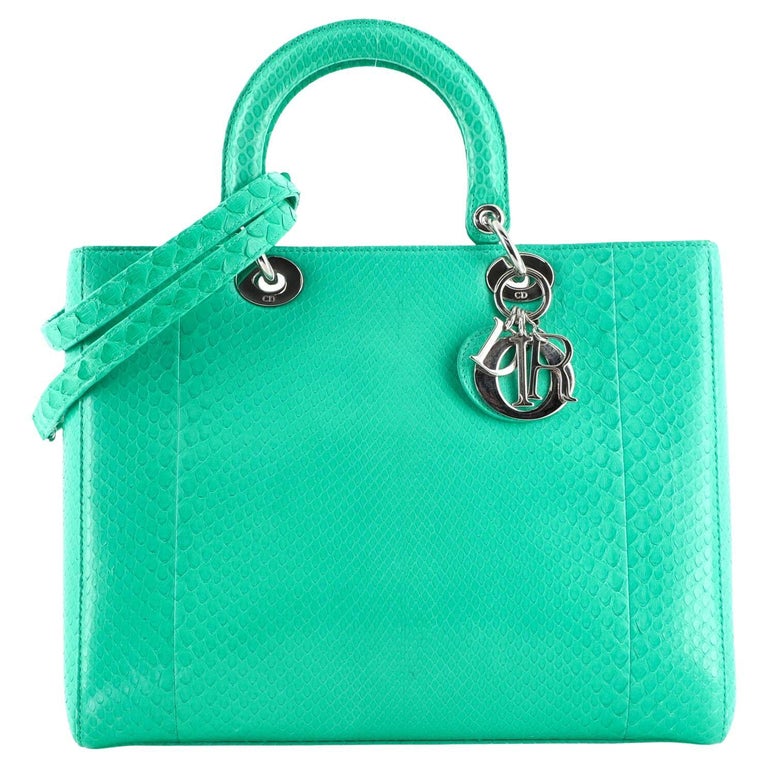 Dior Lady Dior Mini Handbag in Green Python