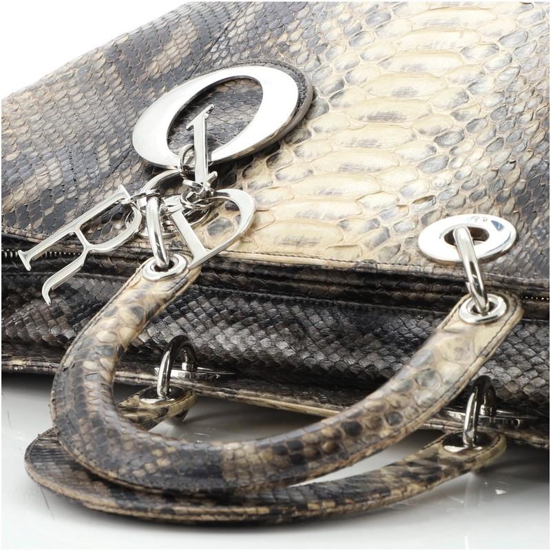 Christian Dior Lady Dior Bag Python XL In Good Condition In NY, NY