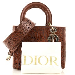 Christian Dior Lady Dior Bag Sculpted Laser Cut Leather Medium