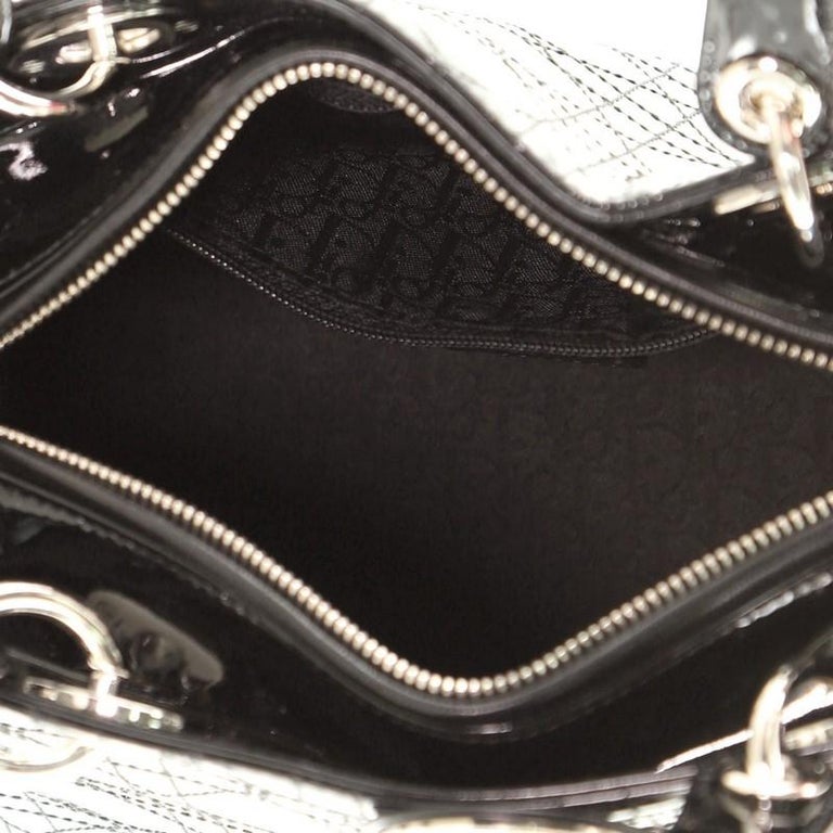 Christian Dior Lady Dior Bag Stitched Cannage Patent Medium At 1stdibs