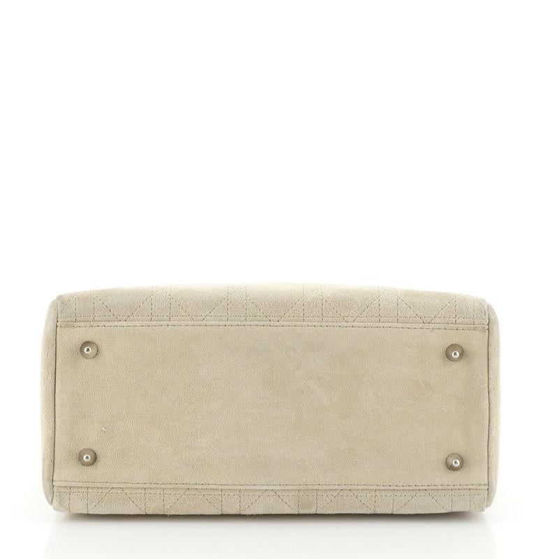 Christian Dior Lady Dior Bag Stitched Cannage Suede Medium In Good Condition In NY, NY