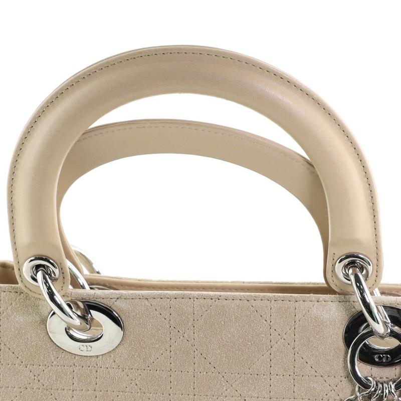 Christian Dior Lady Dior Bag Stitched Cannage Suede Medium 2
