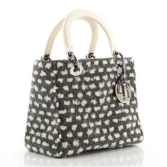 Christian Dior Lady Dior Bag Tweed with Resin Medium