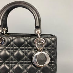CHRISTIAN DIOR Lady Dior Black Quilted Lamb Leather Medium Handbag