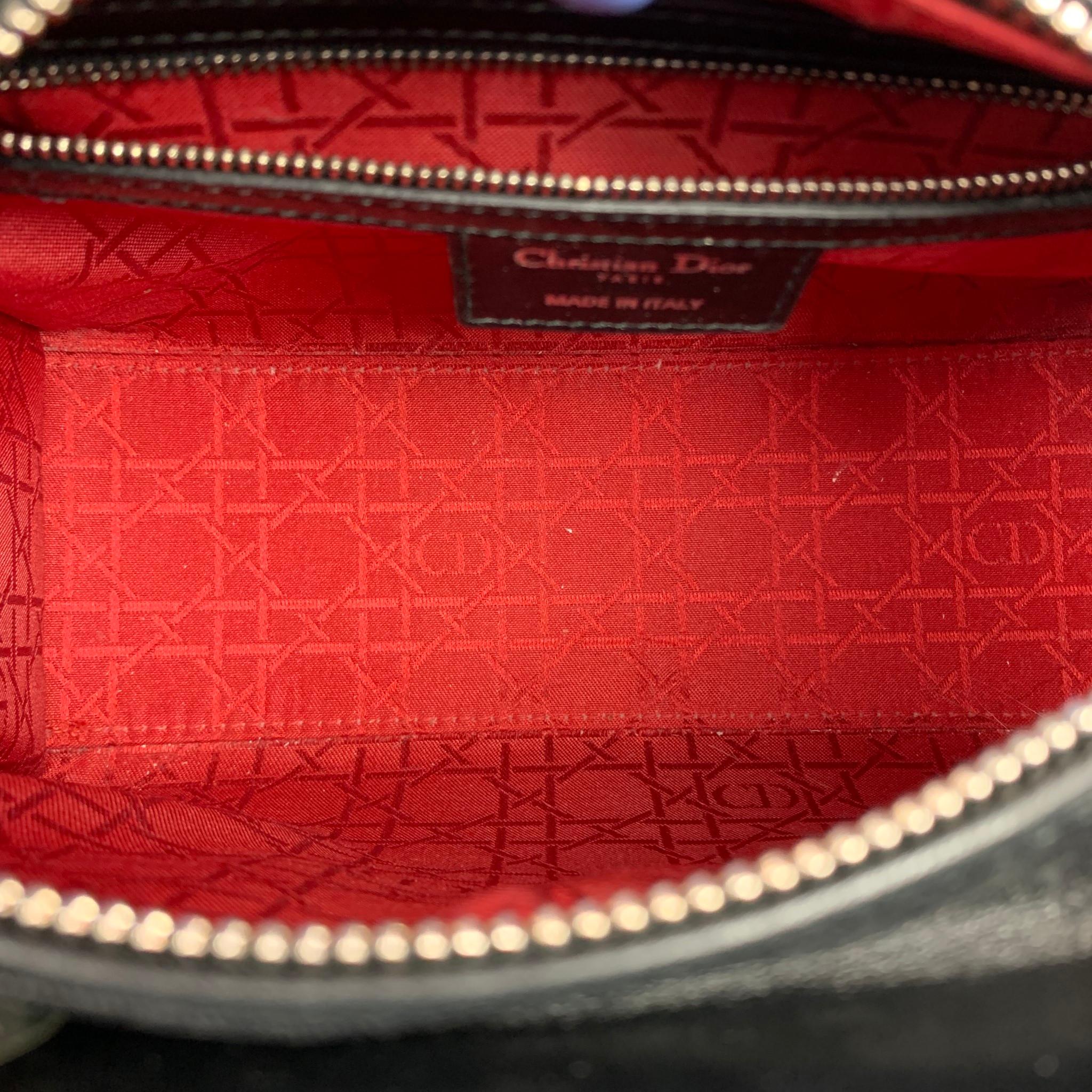 CHRISTIAN DIOR Lady Dior Black Quilted Lamb Leather Medium Handbag 2