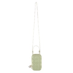 Christian Dior Lady Dior Call'in Dior Cannage Lambskin Phone Holder