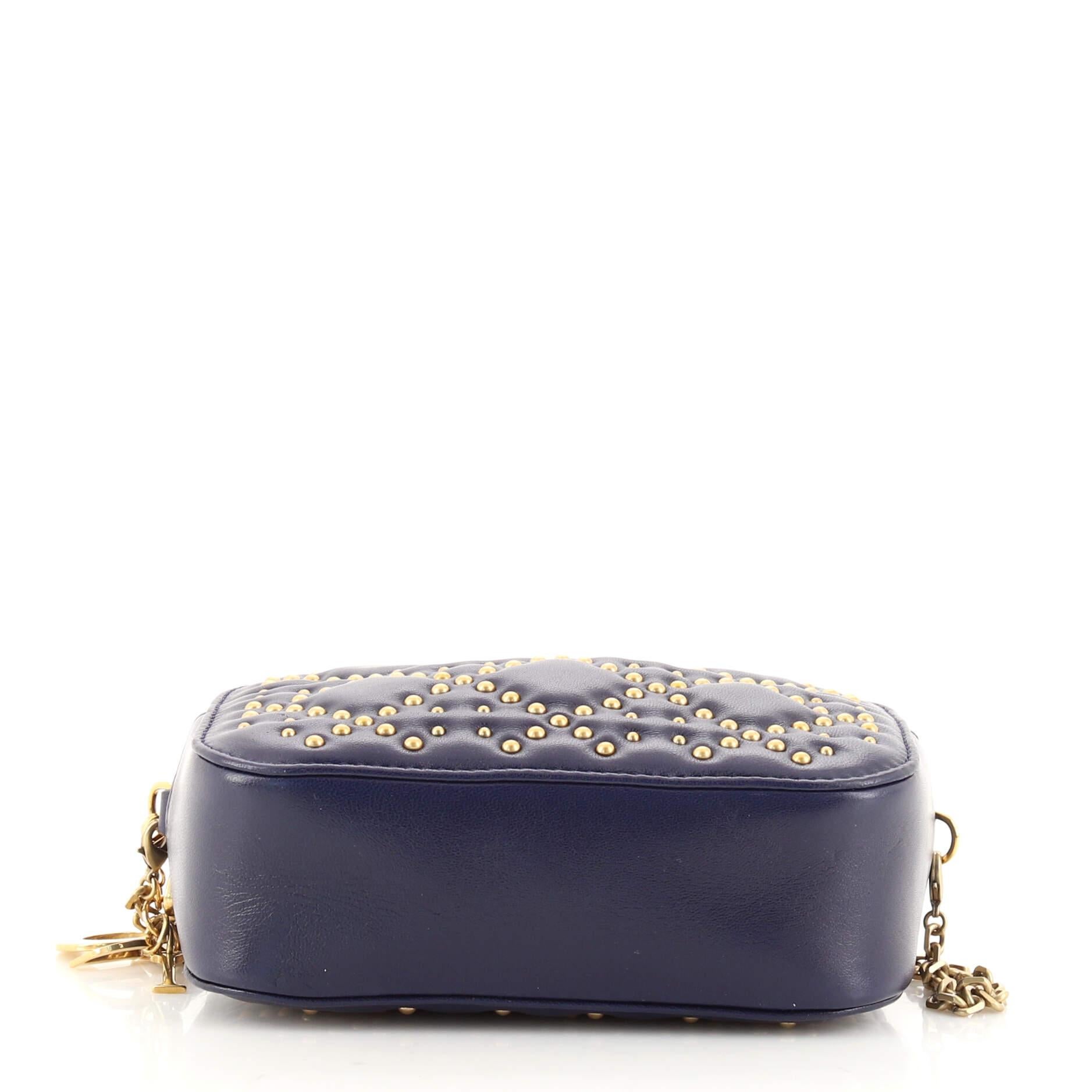 Women's or Men's Christian Dior Lady Dior Camera Bag Cannage Studded Leather