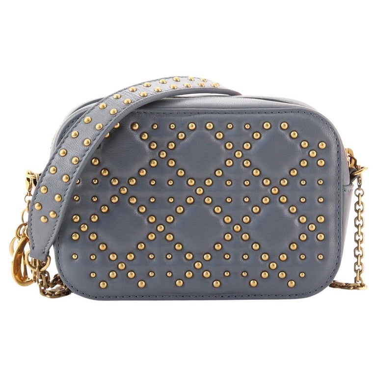 Christian Dior Lady Dior Camera Bag Cannage Studded Leather at 1stDibs