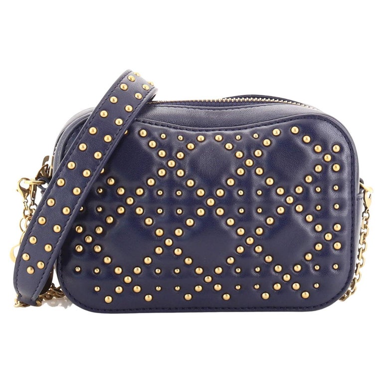 Christian Dior Lady Dior Camera Bag Cannage Studded Leather For Sale at 1stDibs