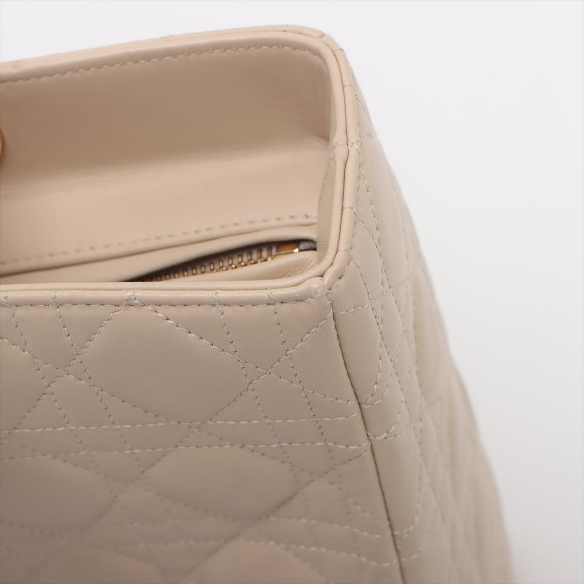 Christian Dior Lady Dior Cannage Large Leather Handbag Beige For Sale 8
