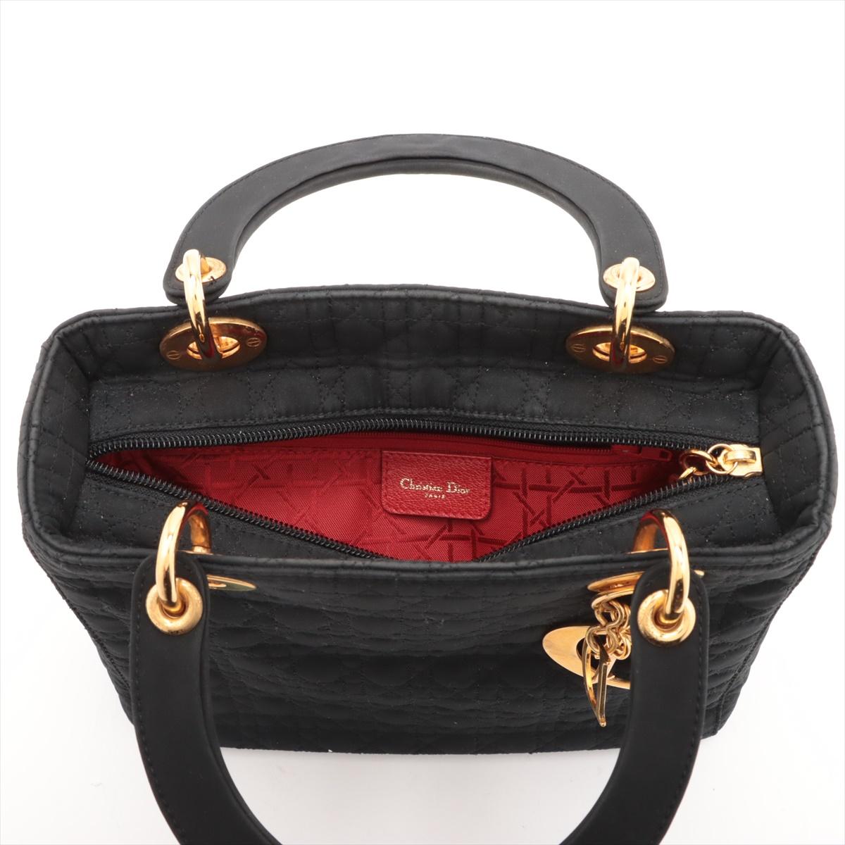 Christian Dior Bolso Lady Dior Cannage Nylon Negro 8