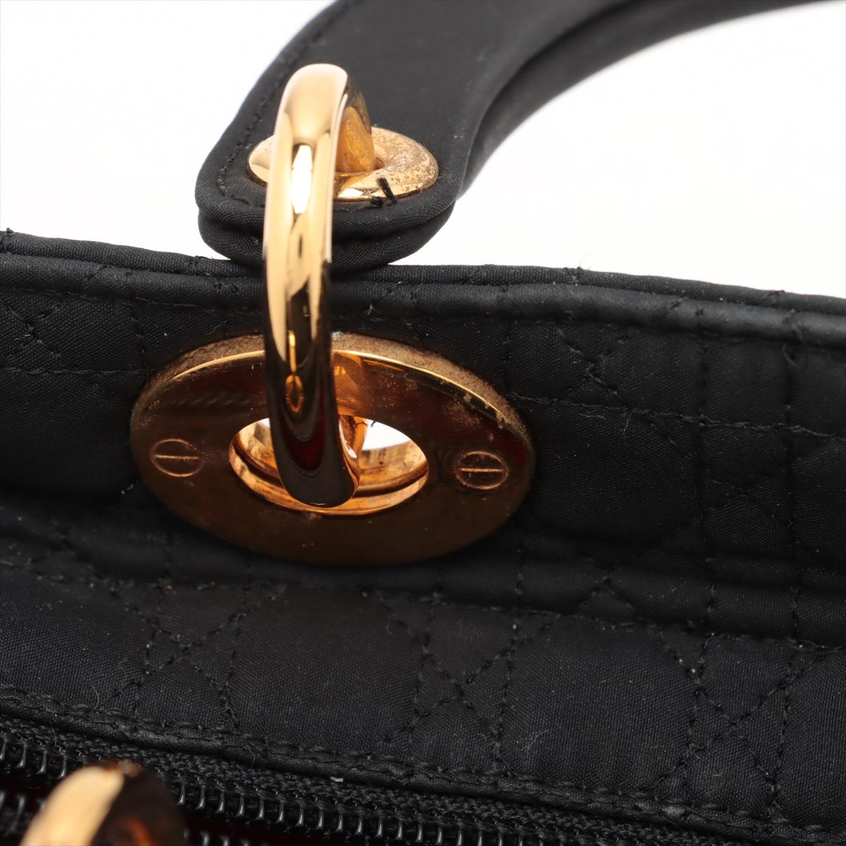 Christian Dior Bolso Lady Dior Cannage Nylon Negro 9