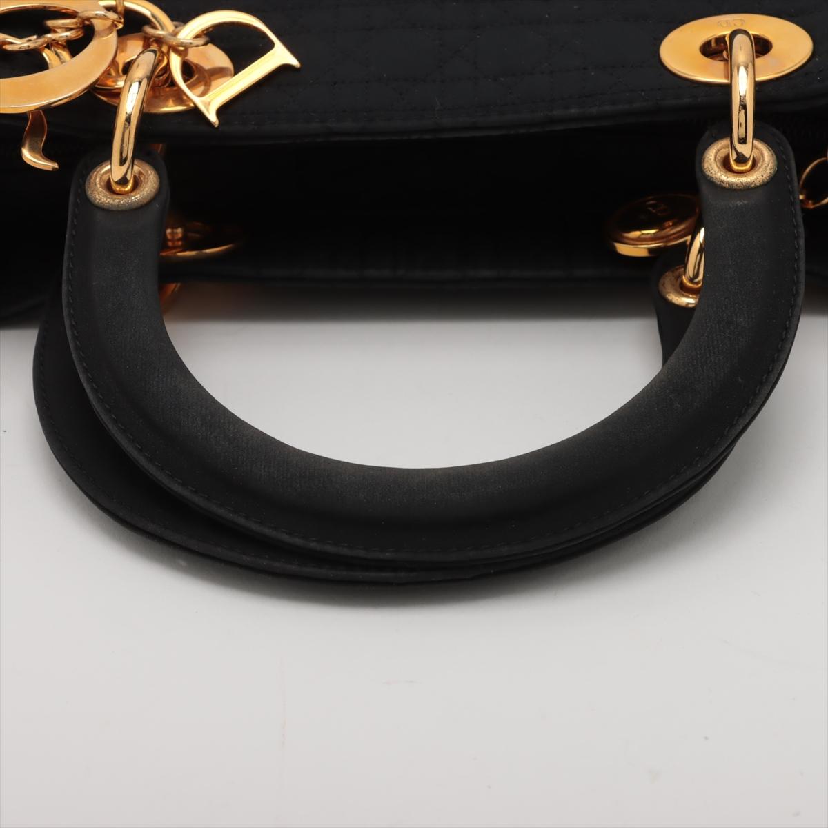 Christian Dior Bolso Lady Dior Cannage Nylon Negro 2