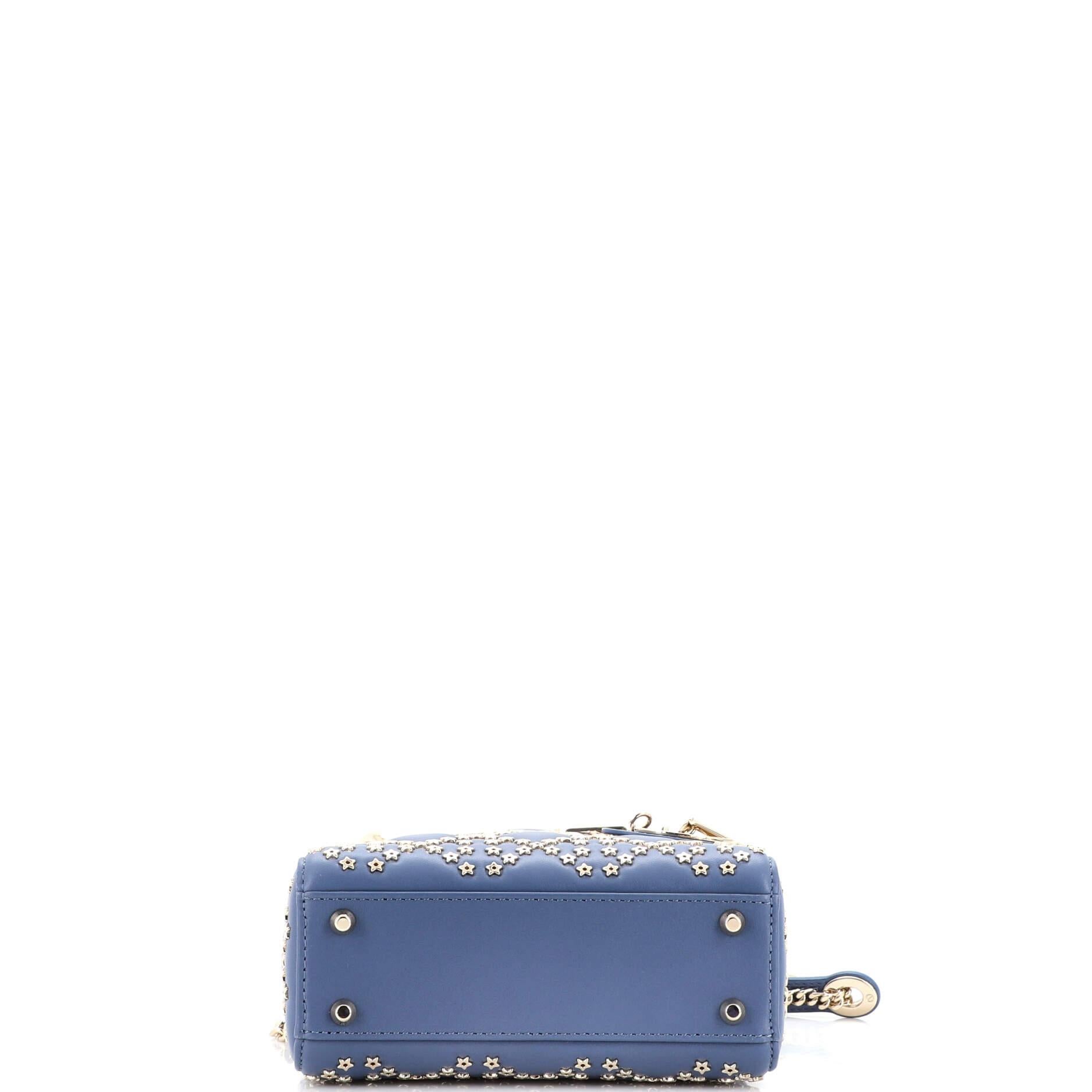 mini lady dior bag blue