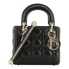 Christian Dior  Lady Dior Chain Bag Cannage Quilt Lambskin Mini