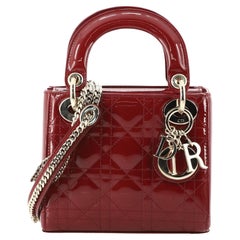 Christian Dior Lady Dior Chain Bag Cannage Quilt Patent Mini