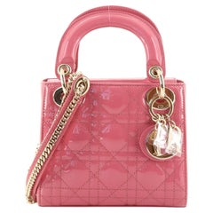Christian Dior Lady Dior Chain Bag Cannage Quilt Patent Mini
