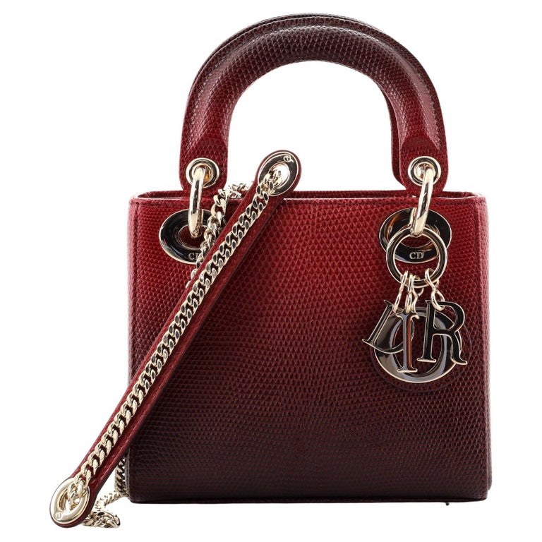 Christian Dior Lady Dior Chain Bag Ombre Lizard Mini at 1stDibs