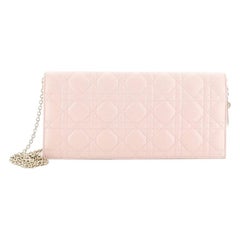 Christian Dior Lady Dior Chain Convertible Clutch Cannage Quilt Leather Long 