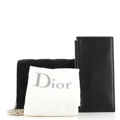 Christian Dior Lady Dior Chain Pouch Cannage Quilt Velvet with Crystal Charms