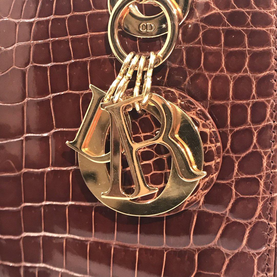 Christian Dior “Lady Dior” Chestnut Crocodile bag C. 2014 at 1stDibs