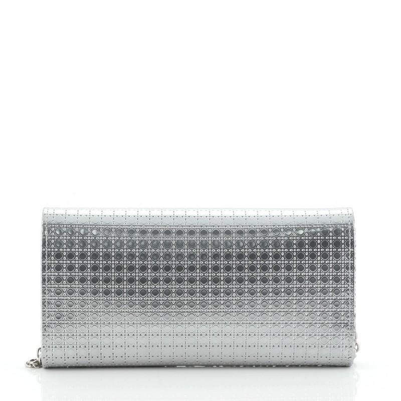 Christian Dior Lady Dior Croisiere Chain Wallet Micro Cannage Perforated In Good Condition In NY, NY