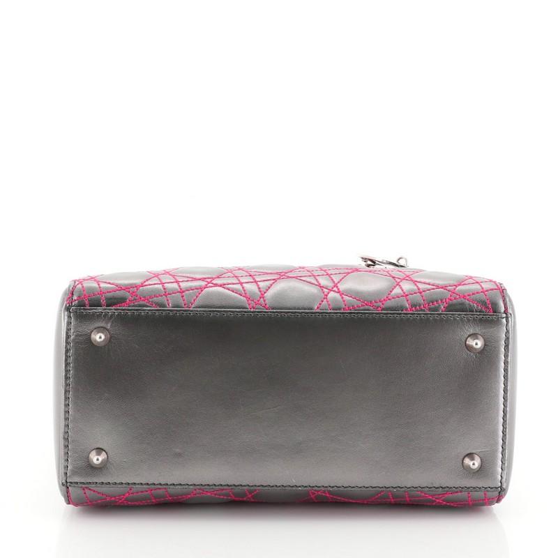 Christian Dior Lady Dior Handbag Anselm Reyle Cannage Quilt Leather Medium In Fair Condition In NY, NY