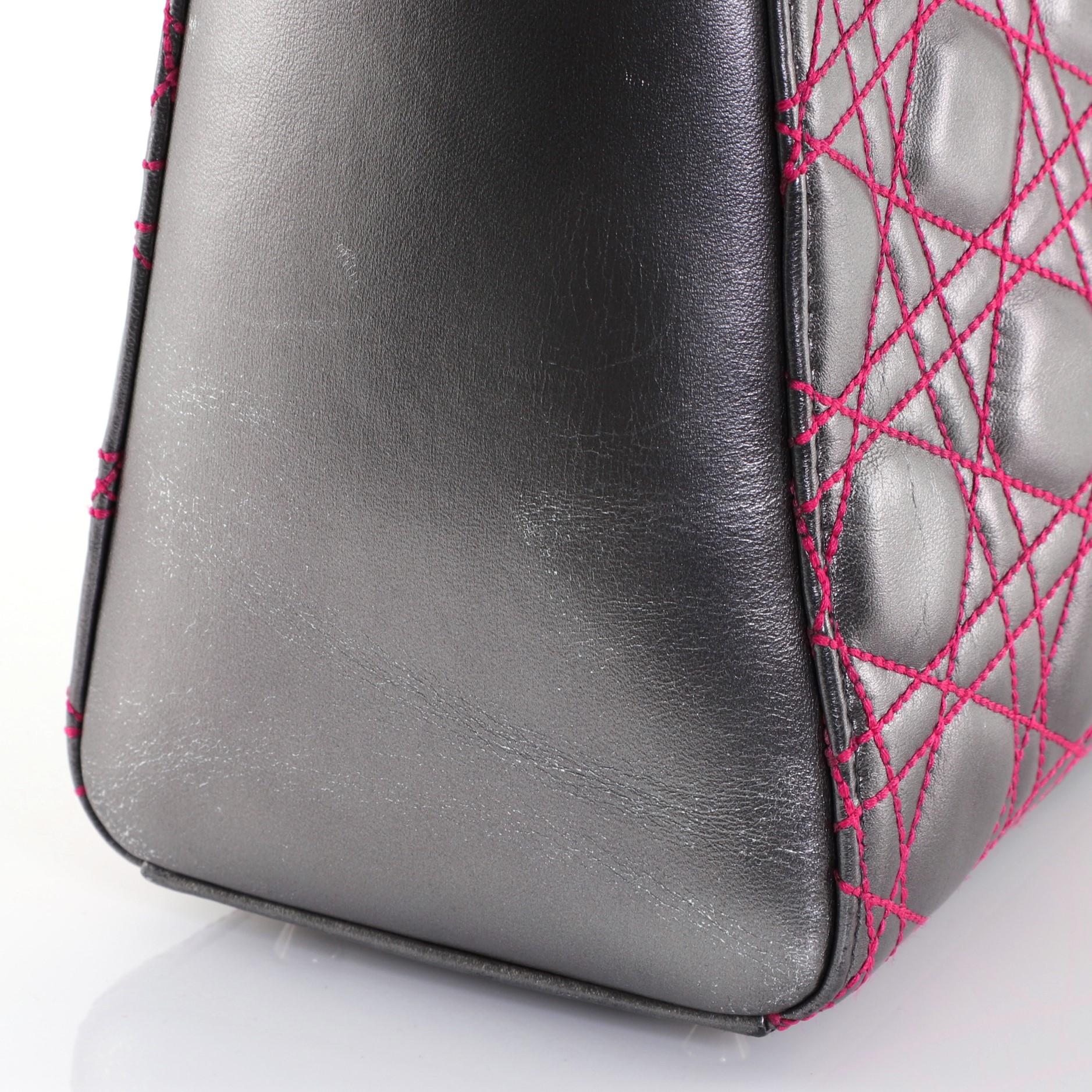 Christian Dior Lady Dior Handbag Anselm Reyle Cannage Quilt Leather Medium  1