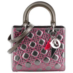 Christian Dior Lady Dior Handbag Anselm Reyle Cannage Quilt Leather Medium 