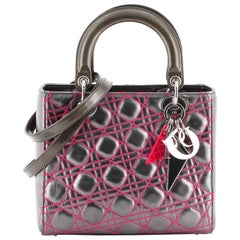 Christian Dior Lady Dior Handbag Anselm Reyle Cannage Quilt Leather Medium