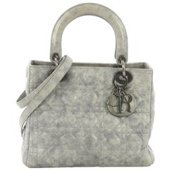 Christian Dior Lady Dior Handbag Cannage Quilt Calfskin Medium