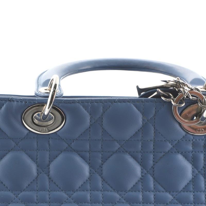 Christian Dior Lady Dior Handbag Cannage Quilt Lambskin Large  2