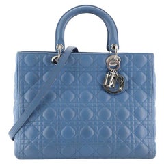 Christian Dior Lady Dior Handbag Cannage Quilt Lambskin Large 