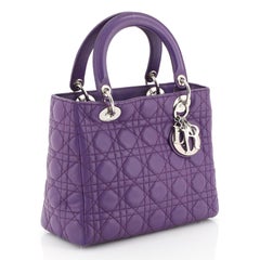Christian Dior Lady Dior Handbag Cannage Quilt Lambskin Medium