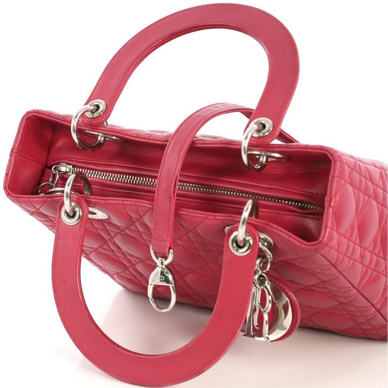 Christian Dior Lady Dior Handbag Cannage Quilt Lambskin Medium 2