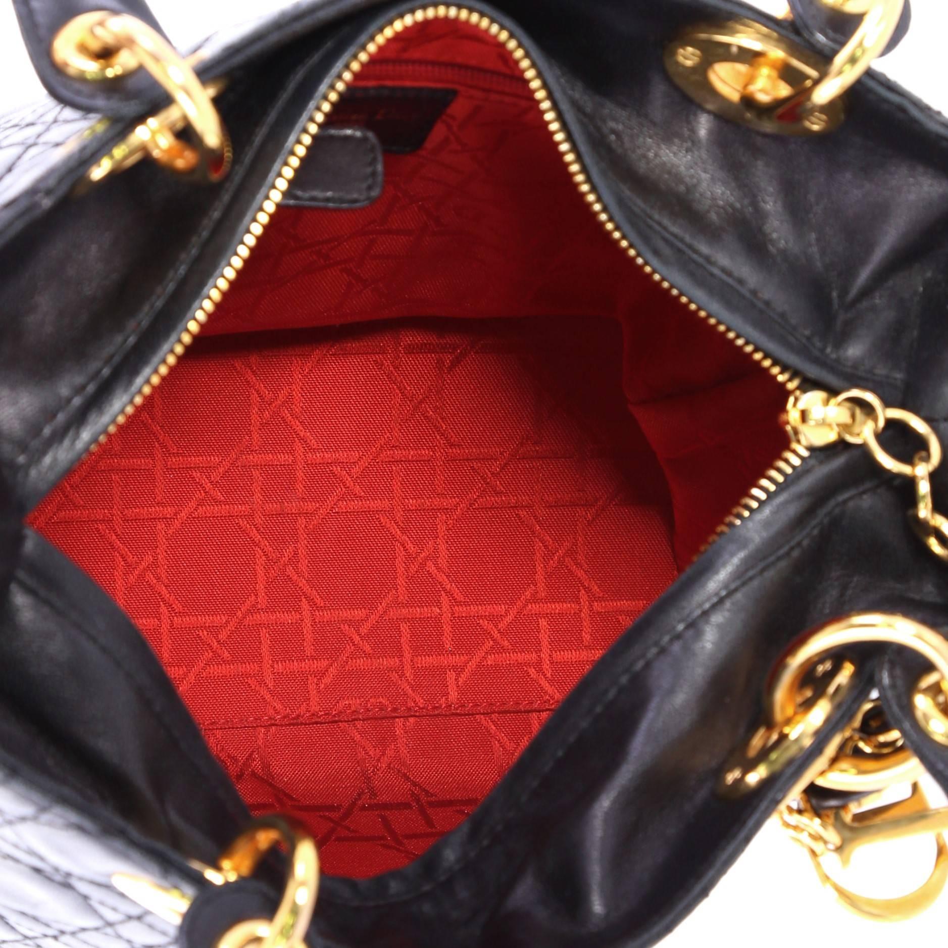 Christian Dior Lady Dior Handbag Cannage Quilt Lambskin Medium 4