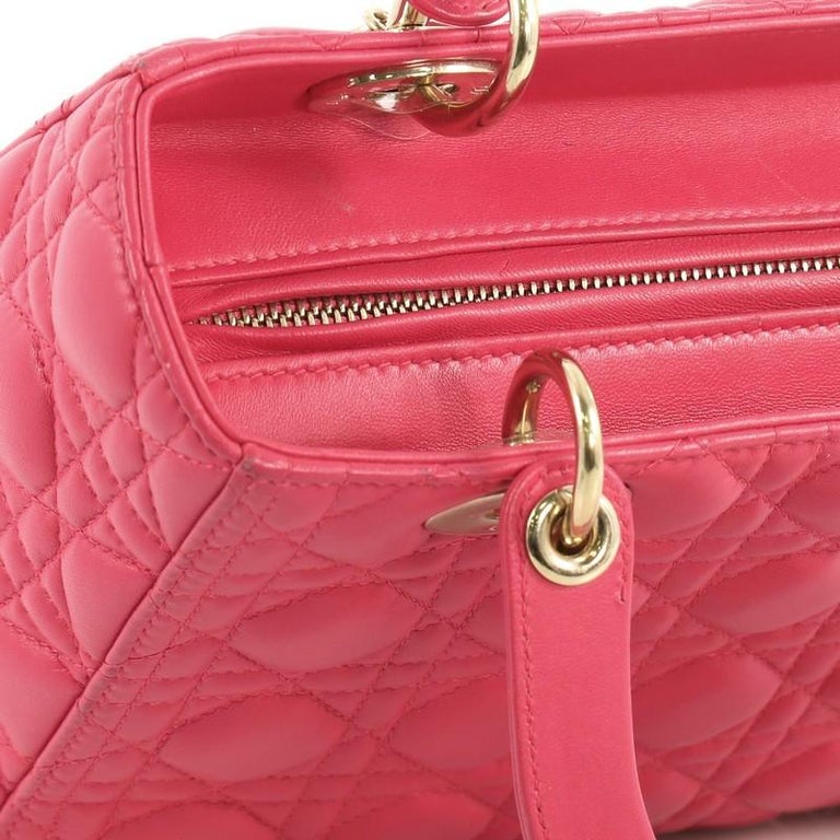 Christian Dior Lady Dior Handbag Cannage Quilt Lambskin Medium For Sale ...