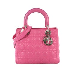 Christian Dior Lady Dior Handbag Cannage Quilt Lambskin Medium