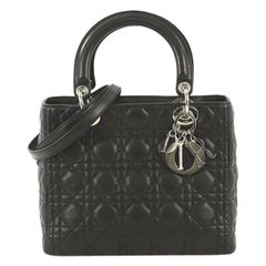 Christian Dior Lady Dior Handbag Cannage Quilt Lambskin Medium