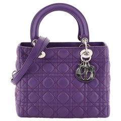 Christian Dior Lady Dior Handbag Cannage Quilt Lambskin Medium