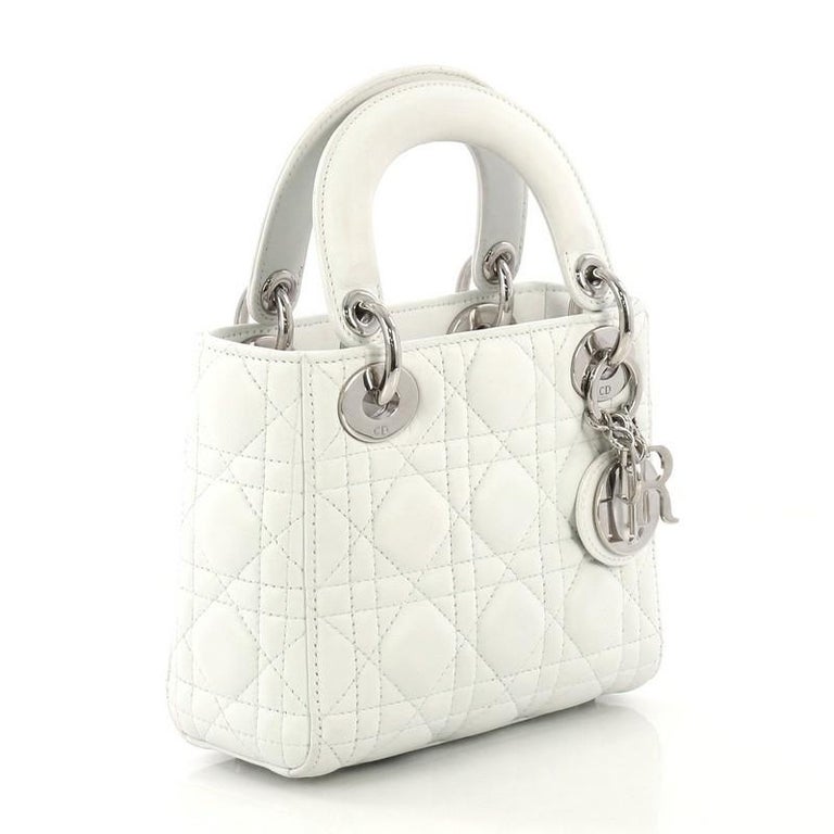 Christian Dior Lady Dior Handbag Cannage Quilt Lambskin Mini At 1stdibs