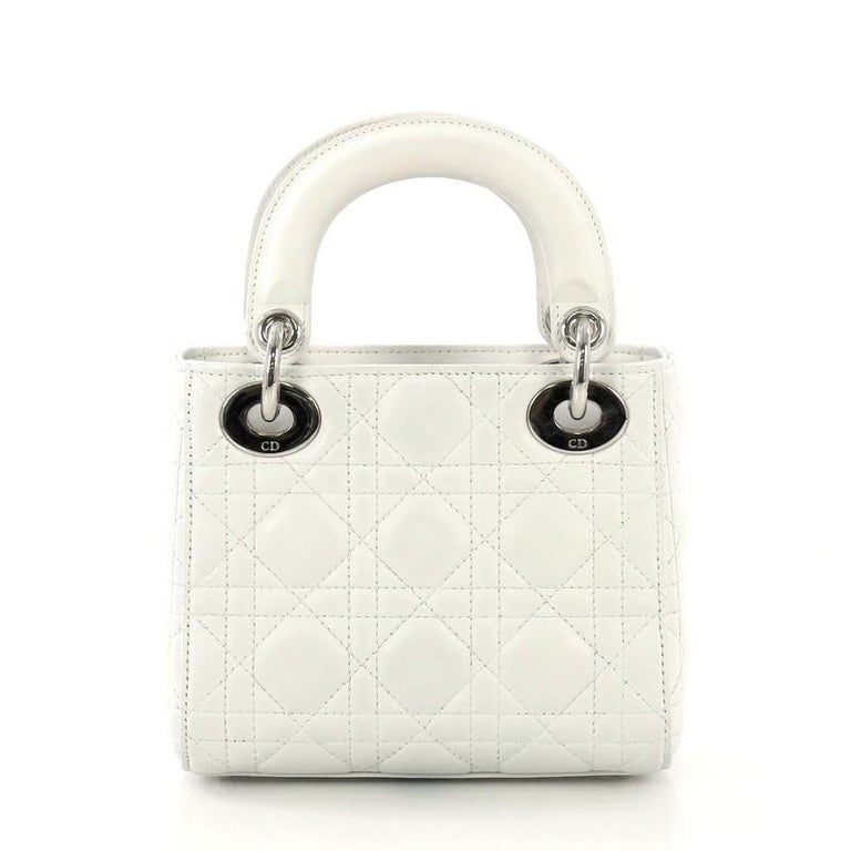 Christian Dior Lady Dior Handbag Cannage Quilt Lambskin Mini At 1stdibs