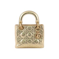 Christian Dior Lady Dior Handbag Cannage Quilt Lambskin Mini