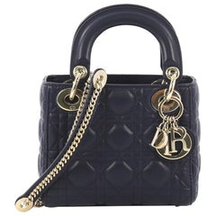 Christian Dior Lady Dior Handbag Cannage Quilt Lambskin Mini