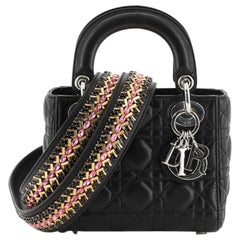 Christian Dior Lady Dior Handbag Cannage Quilt Lambskin Mini 