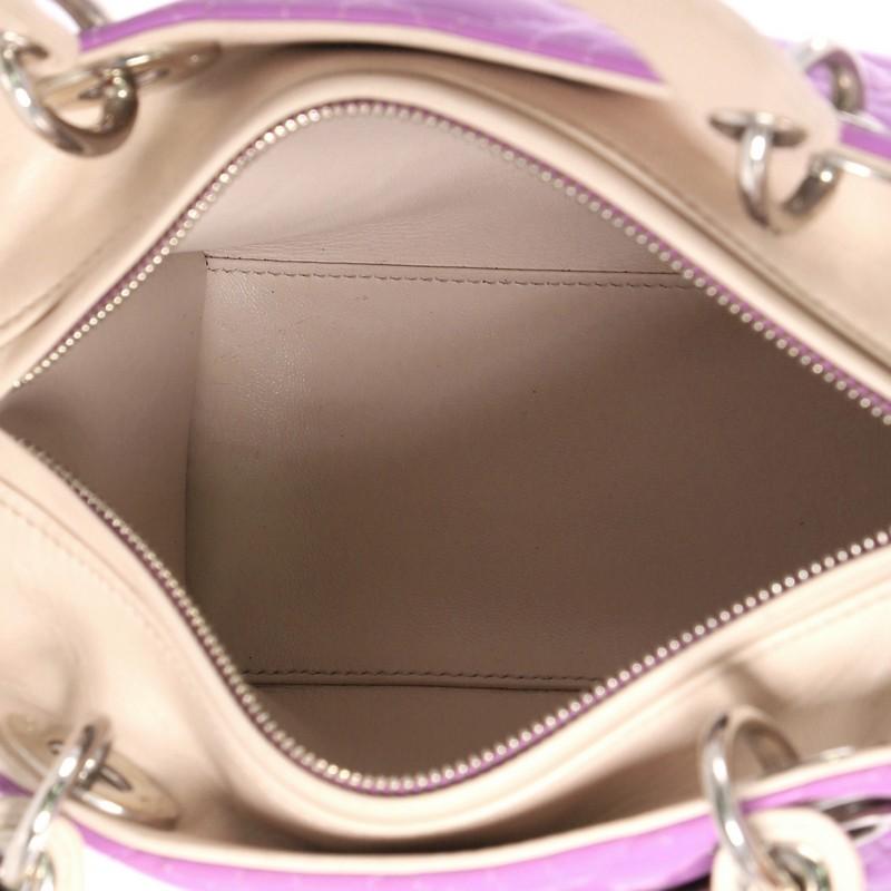 Christian Dior Lady Dior Handbag Cannage Quilt Lambskin with Python Medium 4